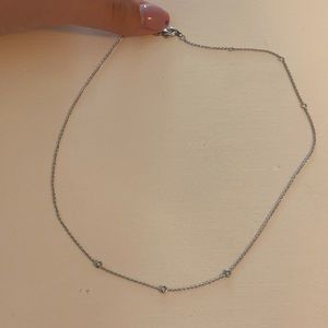 Silver satellite necklace